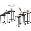 image:imageLavish Home Round Nesting Tables Set of 3 Faux Marble Tabletop WhiteBlack Marble