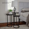 image:imageLavish Home Round Nesting Tables Set of 3 Faux Marble Tabletop WhiteBlack Marble