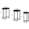 image:imageLavish Home Round Nesting Tables Set of 3 Faux Marble Tabletop WhiteBlack Marble