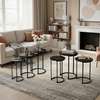image:imageLavish Home Round Nesting Tables Set of 3 Faux Marble Tabletop WhiteBlack Marble