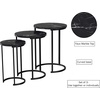image:imageLavish Home Round Nesting Tables Set of 3 Faux Marble Tabletop WhiteBlack Marble
