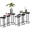 image:imageLavish Home Round Nesting Tables Set of 3 Faux Marble Tabletop WhiteBlack Marble