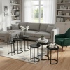 image:imageLavish Home Round Nesting Tables Set of 3 Faux Marble Tabletop WhiteBlack Marble