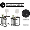 image:imageLavish Home Round Nesting Tables Set of 3 Faux Marble Tabletop WhiteBlack Marble