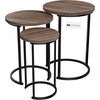 image:imageLavish Home Round Nesting Tables Set of 3 Faux Marble Tabletop WhiteGraybrown