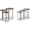 image:imageLavish Home Round Nesting Tables Set of 3 Faux Marble Tabletop WhiteGraybrown