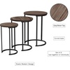 image:imageLavish Home Round Nesting Tables Set of 3 Faux Marble Tabletop WhiteGraybrown