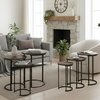 image:imageLavish Home Round Nesting Tables Set of 3 Faux Marble Tabletop WhiteGraybrown