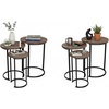 image:imageLavish Home Round Nesting Tables Set of 3 Faux Marble Tabletop WhiteGraybrown