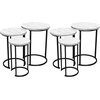image:imageLavish Home Round Nesting Tables Set of 3 Faux Marble Tabletop WhiteWhite Marble