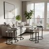 image:imageLavish Home Round Nesting Tables Set of 3 Faux Marble Tabletop WhiteWhite Marble