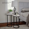 image:imageLavish Home Round Nesting Tables Set of 3 Faux Marble Tabletop WhiteWhite Marble