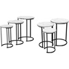 image:imageLavish Home Round Nesting Tables Set of 3 Faux Marble Tabletop WhiteWhite Marble