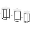 image:imageLavish Home Round Nesting Tables Set of 3 Faux Marble Tabletop WhiteWhite Marble