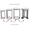 image:imageLavish Home Round Nesting Tables Set of 3 Faux Marble Tabletop WhiteWhite Marble