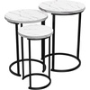 image:imageLavish Home Round Nesting Tables Set of 3 Faux Marble Tabletop WhiteWhite Marble
