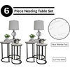 image:imageLavish Home Round Nesting Tables Set of 3 Faux Marble Tabletop WhiteWhite Marble