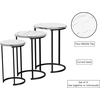 image:imageLavish Home Round Nesting Tables Set of 3 Faux Marble Tabletop WhiteWhite Marble
