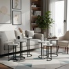 image:imageLavish Home Round Nesting Tables Set of 3 Faux Marble Tabletop WhiteWhite Marble