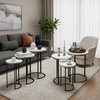 image:imageLavish Home Round Nesting Tables Set of 3 Faux Marble Tabletop WhiteWhite Marble