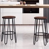 image:imageLavish Home Set of 2 CounterHeight Bar Stools 295 Inches  Round Wood Barstools with Hairpin Legs for Kitchen or Dining Room  Modern Farmhouse FurnitureRounded Frame Set of 2