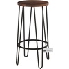 image:imageLavish Home Set of 2 CounterHeight Bar Stools 295 Inches  Round Wood Barstools with Hairpin Legs for Kitchen or Dining Room  Modern Farmhouse FurnitureRounded Frame Set of 2