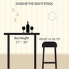 image:imageLavish Home Set of 2 CounterHeight Bar Stools 295 Inches  Round Wood Barstools with Hairpin Legs for Kitchen or Dining Room  Modern Farmhouse FurnitureRounded Frame