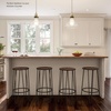 image:imageLavish Home Set of 2 CounterHeight Bar Stools 295 Inches  Round Wood Barstools with Hairpin Legs for Kitchen or Dining Room  Modern Farmhouse FurnitureRounded Frame Set of 2