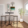 image:imageLavish Home Set of 2 CounterHeight Bar Stools 295 Inches  Round Wood Barstools with Hairpin Legs for Kitchen or Dining Room  Modern Farmhouse FurnitureRounded Frame Set of 2