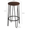 image:imageLavish Home Set of 2 CounterHeight Bar Stools 295 Inches  Round Wood Barstools with Hairpin Legs for Kitchen or Dining Room  Modern Farmhouse FurnitureRounded Frame Set of 2