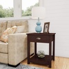 image:imageLavish Home Side Table  Wooden Night Stand with Drawer and Open Storage Shelf  Shaker Style Bedroom or Living Room Furniture  Use as Bedside or End Table Brown Set of 2Single Table