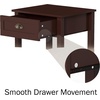 image:imageLavish Home Side Table  Wooden Night Stand with Drawer and Open Storage Shelf  Shaker Style Bedroom or Living Room Furniture  Use as Bedside or End Table Brown Set of 2Set of 2