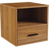 image:imageLavish Home Side Table with Storage  Minimalist Modern Nightstand or End Table with Drawer  Stackable Modular Accent Furniture for Bedroom Living Room or Office Brown Woodgrain