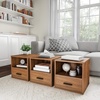 image:imageLavish Home Side Table with Storage  Minimalist Modern Nightstand or End Table with Drawer  Stackable Modular Accent Furniture for Bedroom Living Room or Office Brown Woodgrain