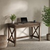 image:imageLavish Home Writing Desk  Work Desk with XPattern Legs  for Office Bedroom Computer or Craft Table  Home Office Desks WhiteLight Tan Woodgrain