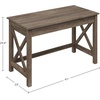 image:imageLavish Home Writing Desk  Work Desk with XPattern Legs  for Office Bedroom Computer or Craft Table  Home Office Desks WhiteLight Tan Woodgrain