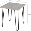 image:imageModern End Table with Hairpin Legs  IndustrialStyle Woodgrain Finish and Steel Accent Furniture for Living Room Bedroom or Office by Lavish HomeIndustrial