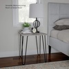 image:imageModern End Table with Hairpin Legs  IndustrialStyle Woodgrain Finish and Steel Accent Furniture for Living Room Bedroom or Office by Lavish HomeIndustrial