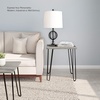 image:imageModern End Table with Hairpin Legs  IndustrialStyle Woodgrain Finish and Steel Accent Furniture for Living Room Bedroom or Office by Lavish HomeIndustrial