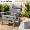 image:imageOutdoor Chair Cushion  45x215x3in High Back Outdoor Chair Cushions for Patio Furniture Rocking Adirondack or Dining Seats  Water Fade and UVProtected Fabric with Ties by Lavish Home GrayGray
