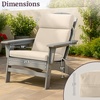 image:imageOutdoor Chair Cushion  45x215x3in High Back Outdoor Chair Cushions for Patio Furniture Rocking Adirondack or Dining Seats  Water Fade and UVProtected Fabric with Ties by Lavish Home GrayTan
