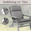 image:imageOutdoor Chair Cushion  45x215x3in High Back Outdoor Chair Cushions for Patio Furniture Rocking Adirondack or Dining Seats  Water Fade and UVProtected Fabric with Ties by Lavish Home GrayGray