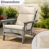 image:imageOutdoor Chair Cushions Set of 245x215x3in High Back Outdoor Cushions for Patio Furniture Rocking Adirondack or Dining Seats  Water Fade and UVResistant Pads with Ties by Lavish Home TanTan