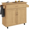 image:imageLavish Home Mobile Kitchen Island with Spice Rack and Storage Cabinet OakOak