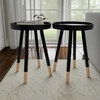 image:imageLavish Home Round End Table Set of 2  17 Inch Small Round Side Table Set with Tray Tops and ColorBlock Spindle Legs  Wooden Mid Century Modern Living Room Furniture WhiteBlack