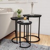 image:imageLavish Home Round Nesting Tables Set of 3 Faux Marble Tabletop WhiteBlack Marble