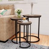 image:imageLavish Home Round Nesting Tables Set of 3 Faux Marble Tabletop WhiteGraybrown