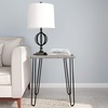 image:imageModern End Table with Hairpin Legs  IndustrialStyle Woodgrain Finish and Steel Accent Furniture for Living Room Bedroom or Office by Lavish HomeIndustrial