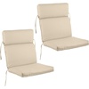 image:imageOutdoor Chair Cushions Set of 245x215x3in High Back Outdoor Cushions for Patio Furniture Rocking Adirondack or Dining Seats  Water Fade and UVResistant Pads with Ties by Lavish Home TanTan