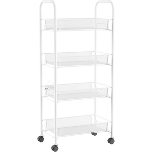 image:imageLavish Home 4Tiered Narrow Rolling Storage Shelves  Mobile Space Saving Utility Organizer Cart for Kitchen Bathroom Laundry Garage or Office